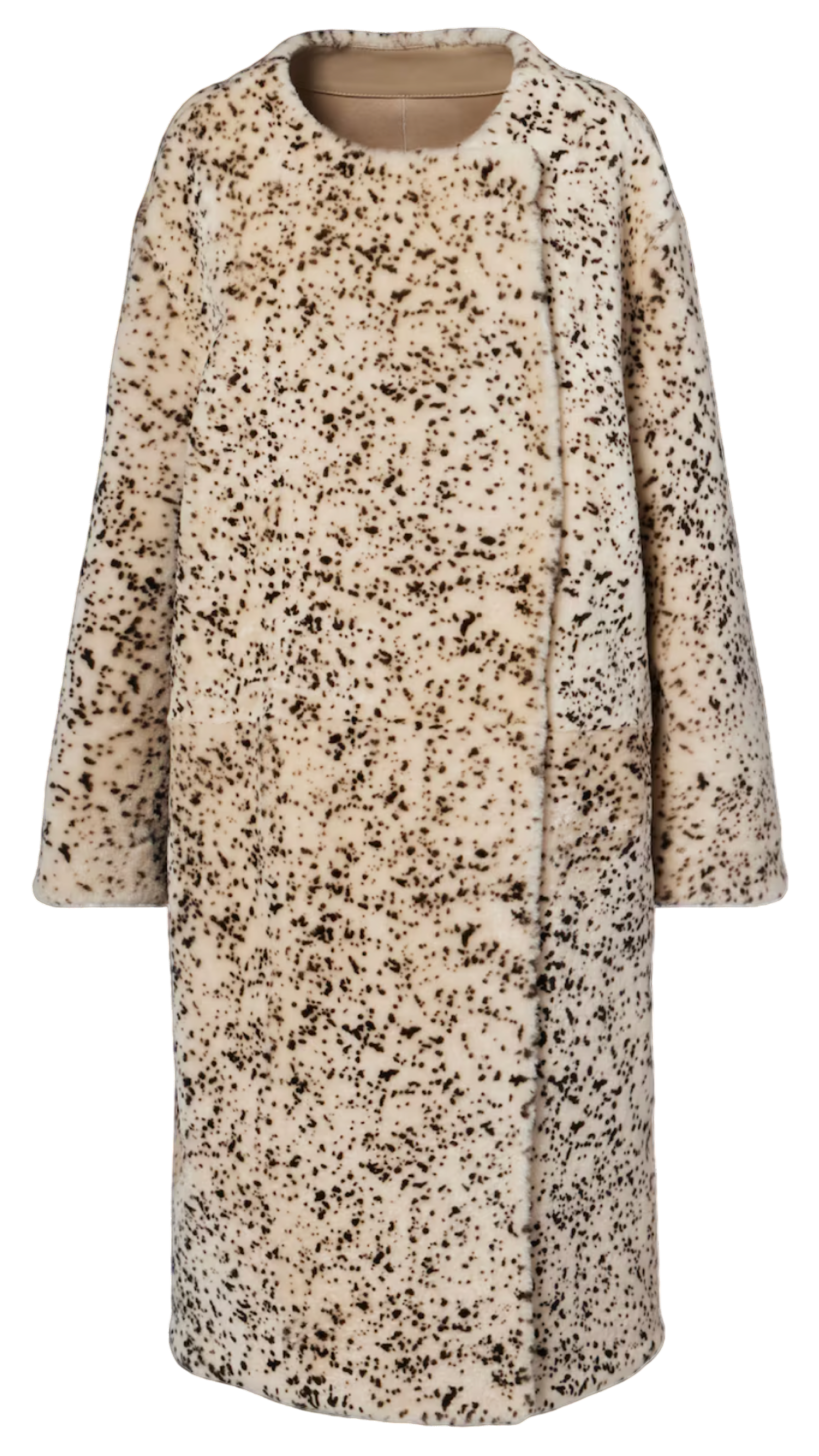 Printed Shearling Coat