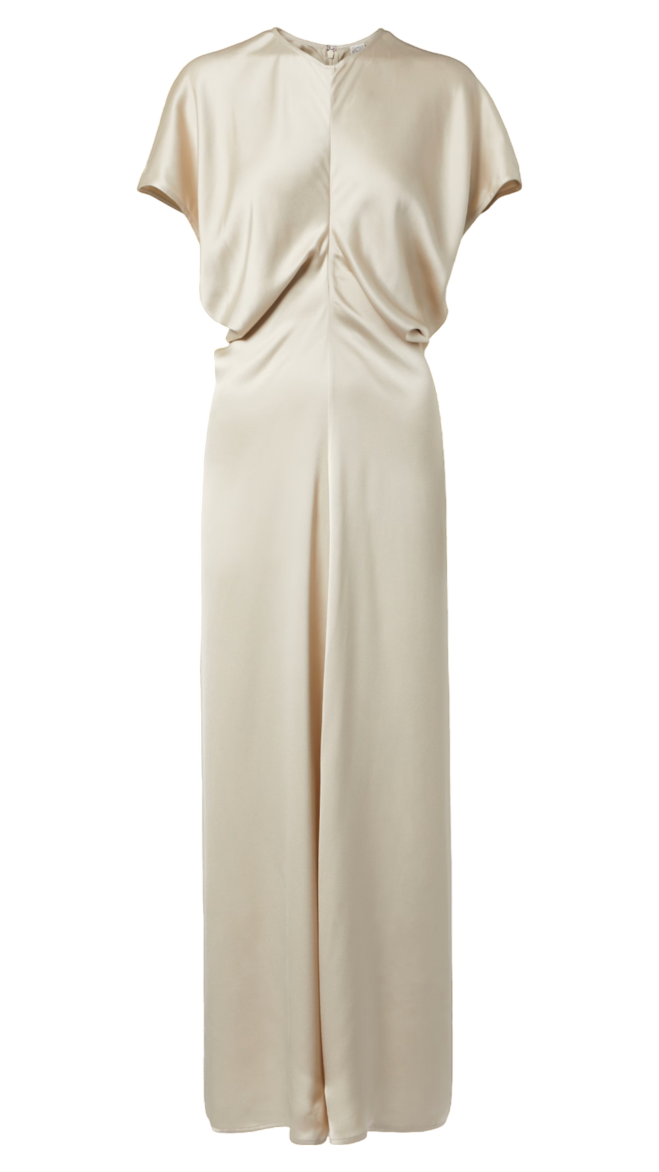 Bridal Slouch Draped Satin Maxi Dress