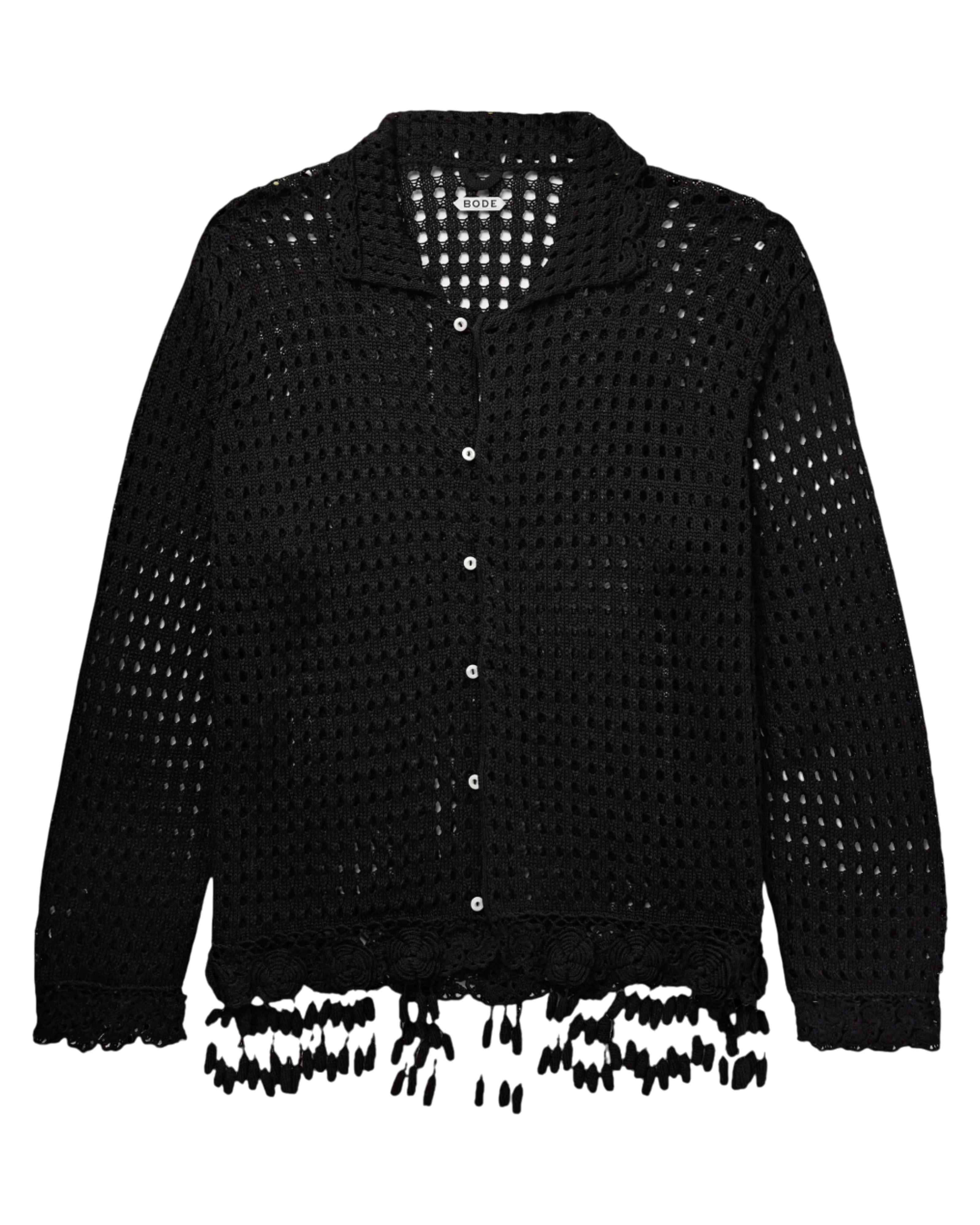 Blossom Tasselled Crocheted Pima Cotton Shirt