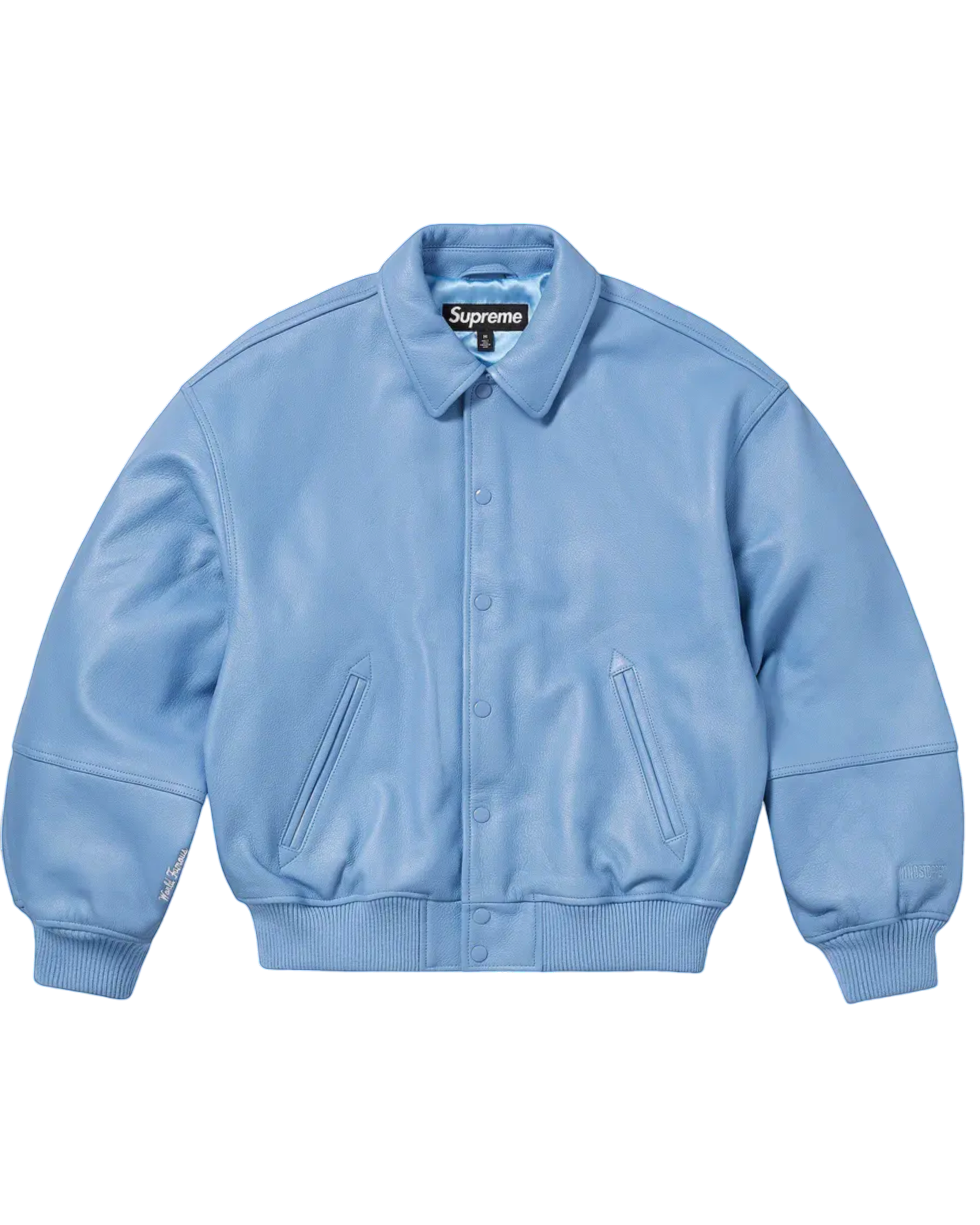 GORE-TEX Infinium WINDSTOPPER Leather Varsity Jacket 'Light Blue'