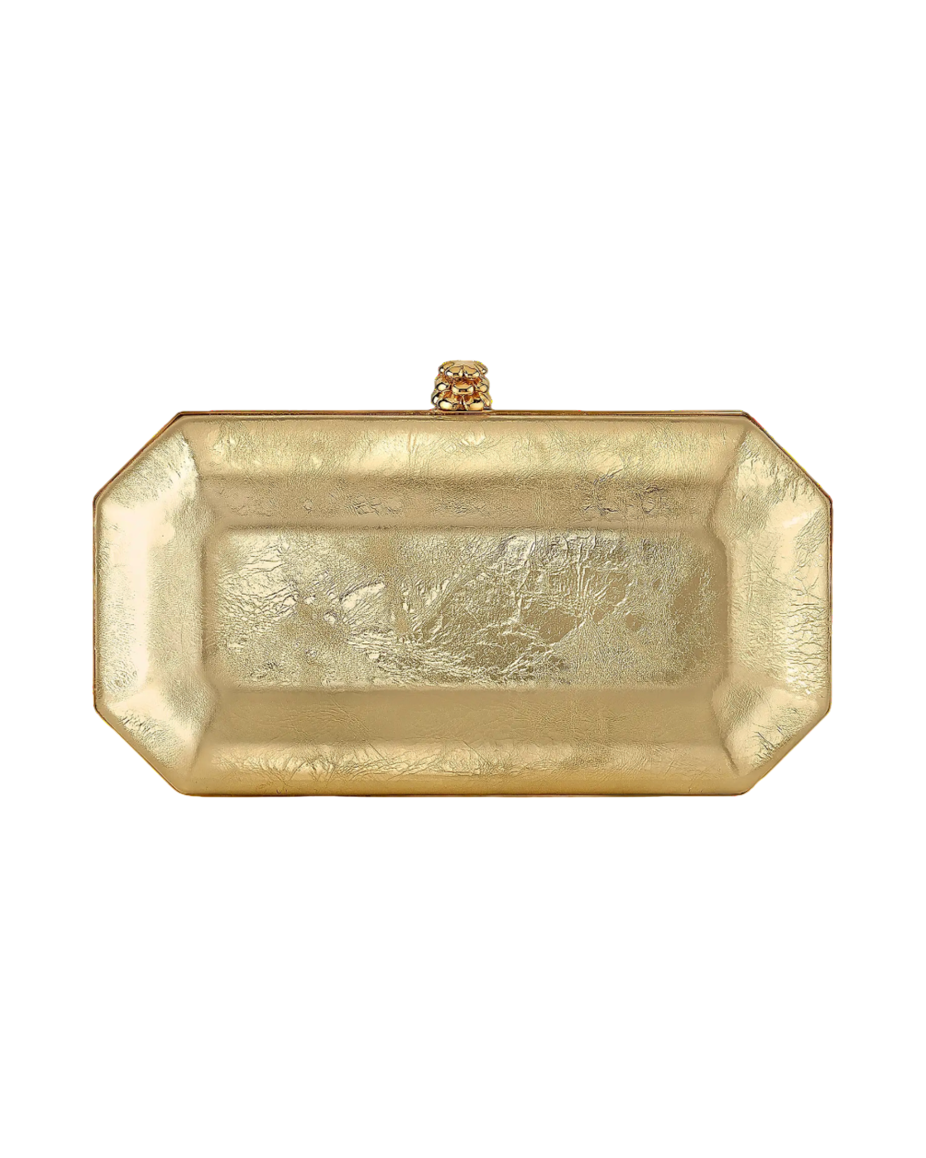 Perry Clutch Small Antiqued Leather With Gold Hardware