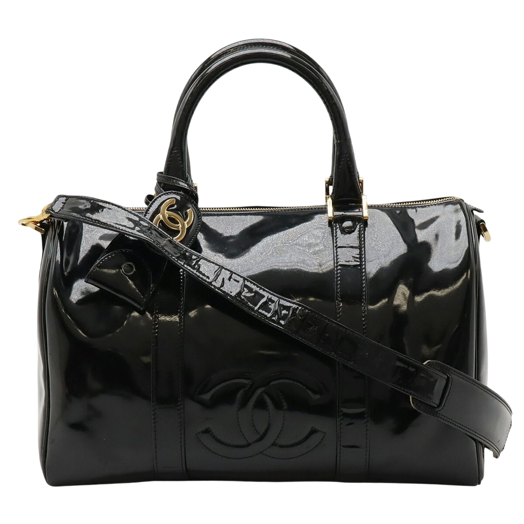 Vintage Timeless Boston Bag Patent Medium