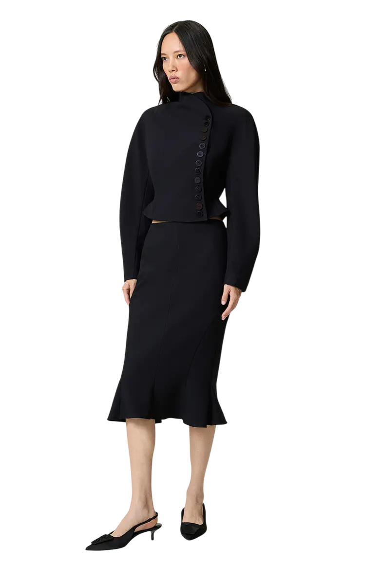 Asymmetric Buttoned Tailored Jacket