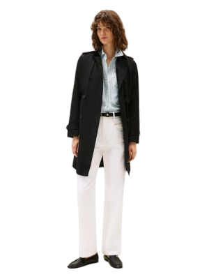 Double-Breasted Belted Trench Coat