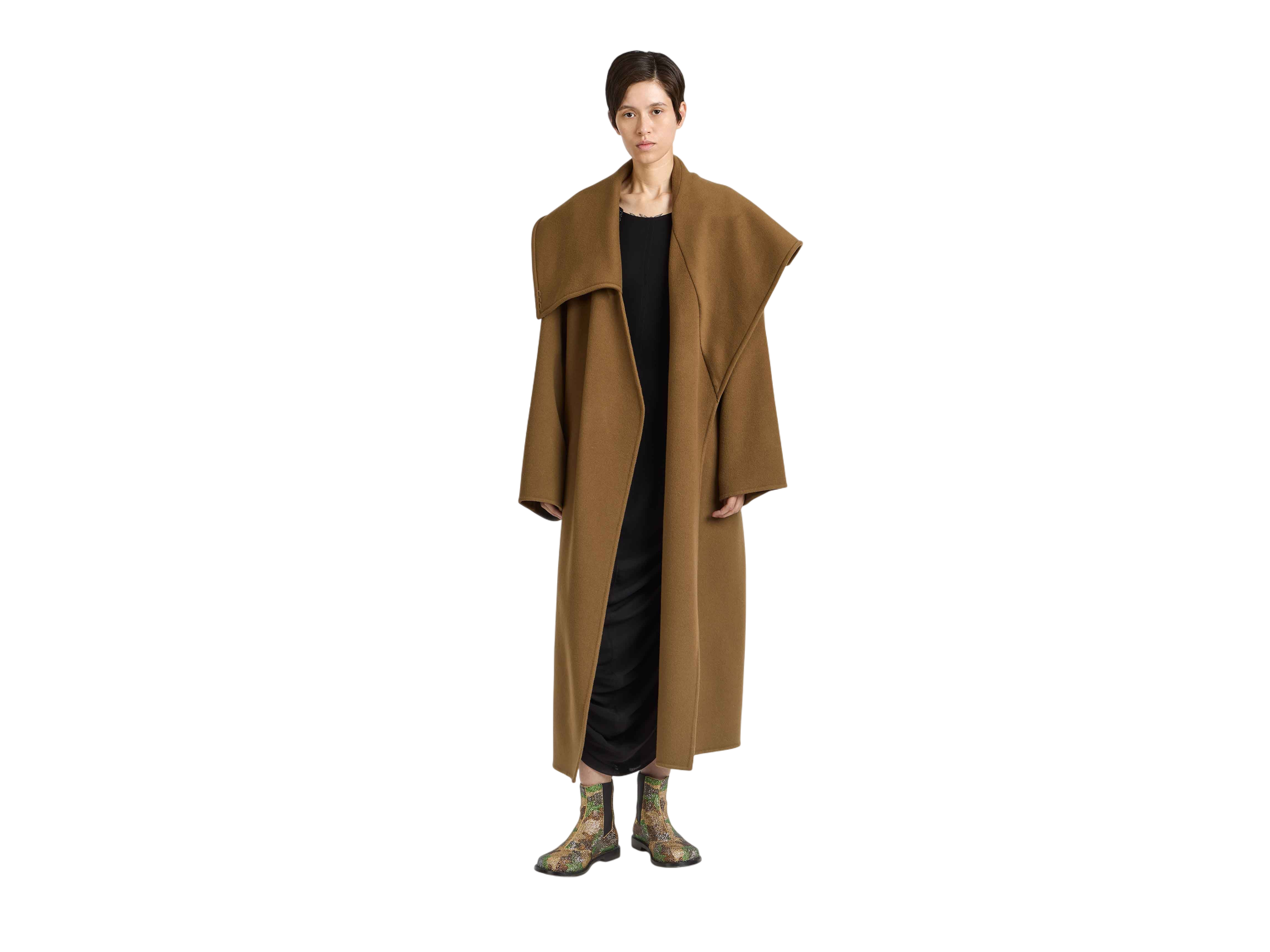 Womens Longline Wrap Front Coat