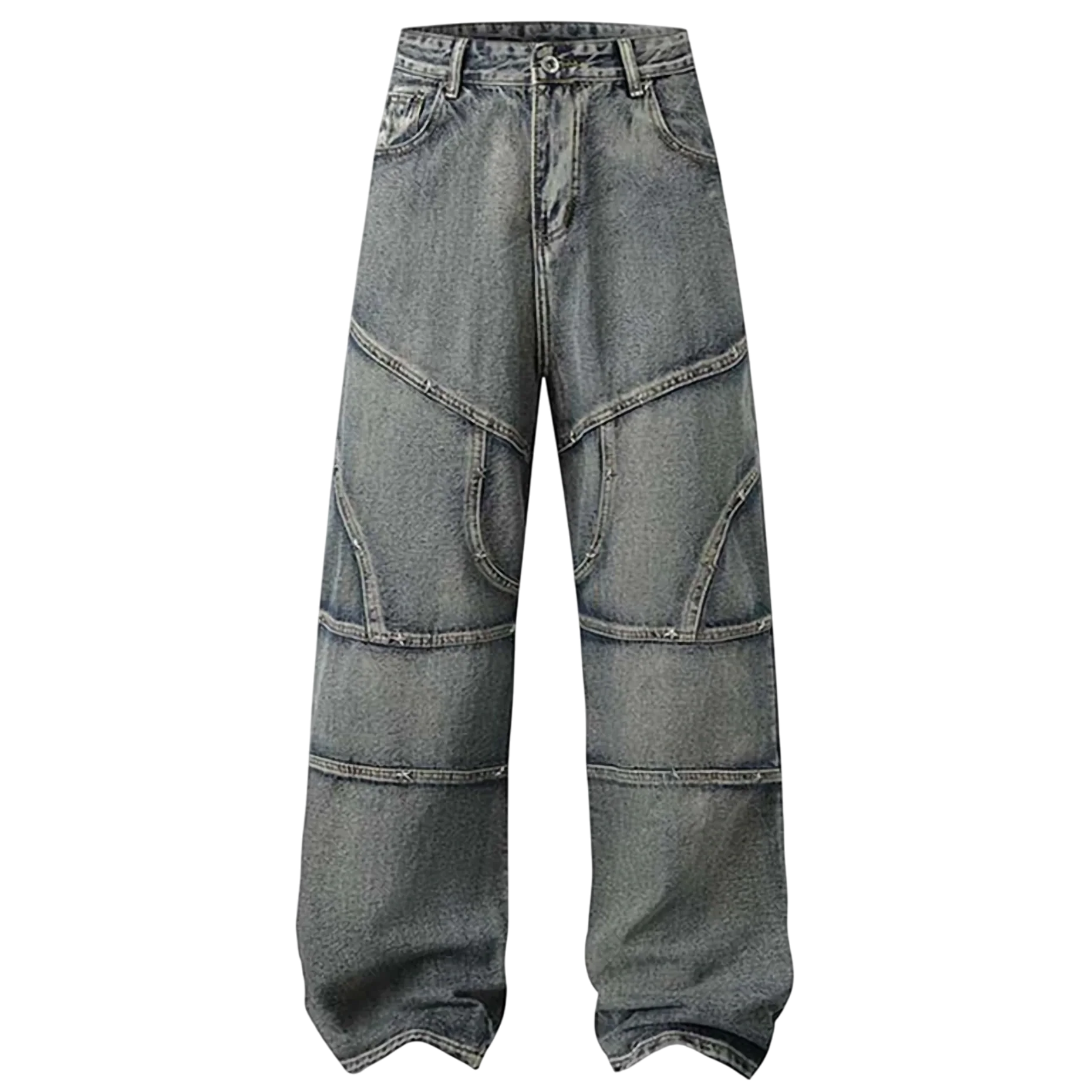 'solstice' Stitched Wide Leg Denim Jeans