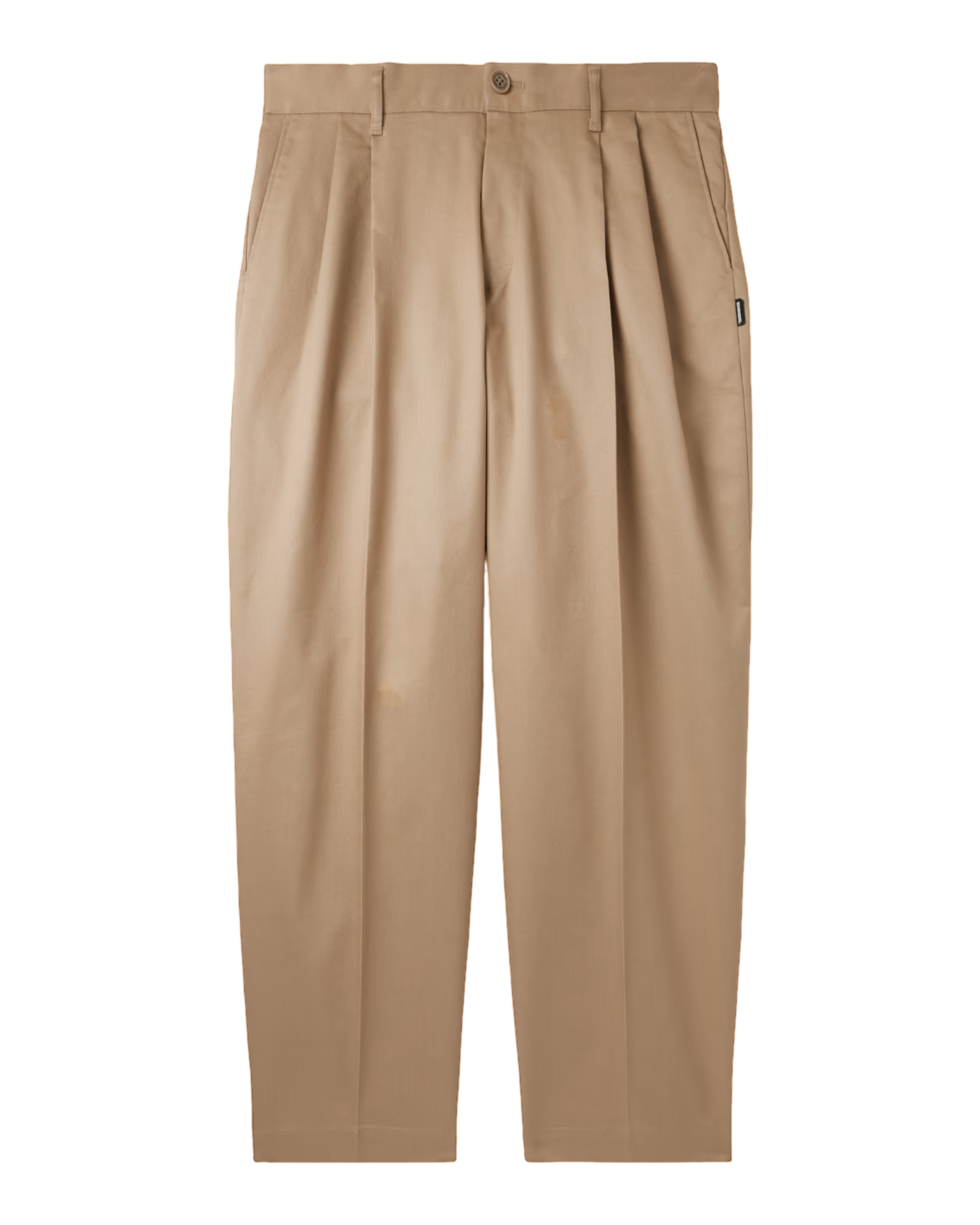 Two Tuck Straight-Leg Cotton-Blend Trousers