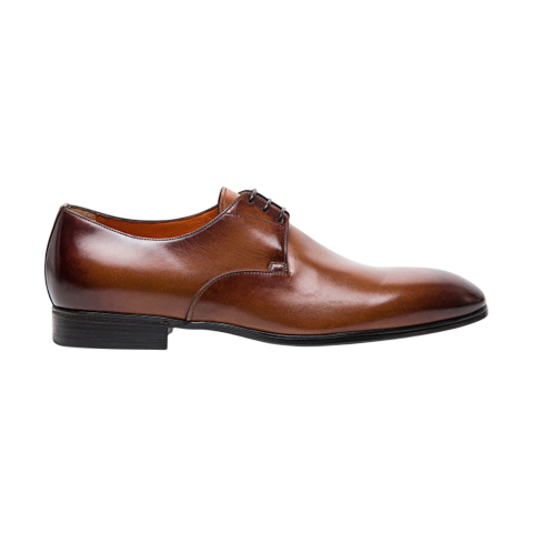 Men's Polished Brown Leather Derby Shoe