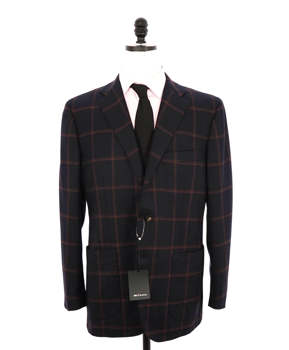 Kiton - Pure Cashmere Glen Check Windowpane Blazer