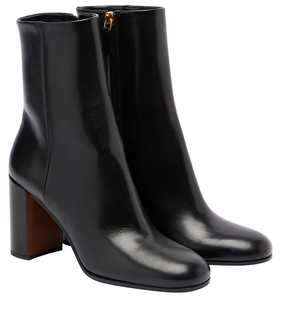 Logo Leather Ankle Boots