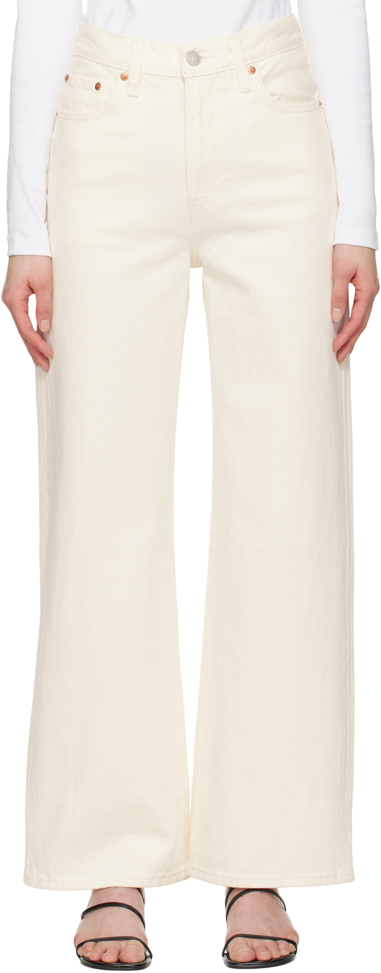 Off-White Ribcage Wide Leg Jeans