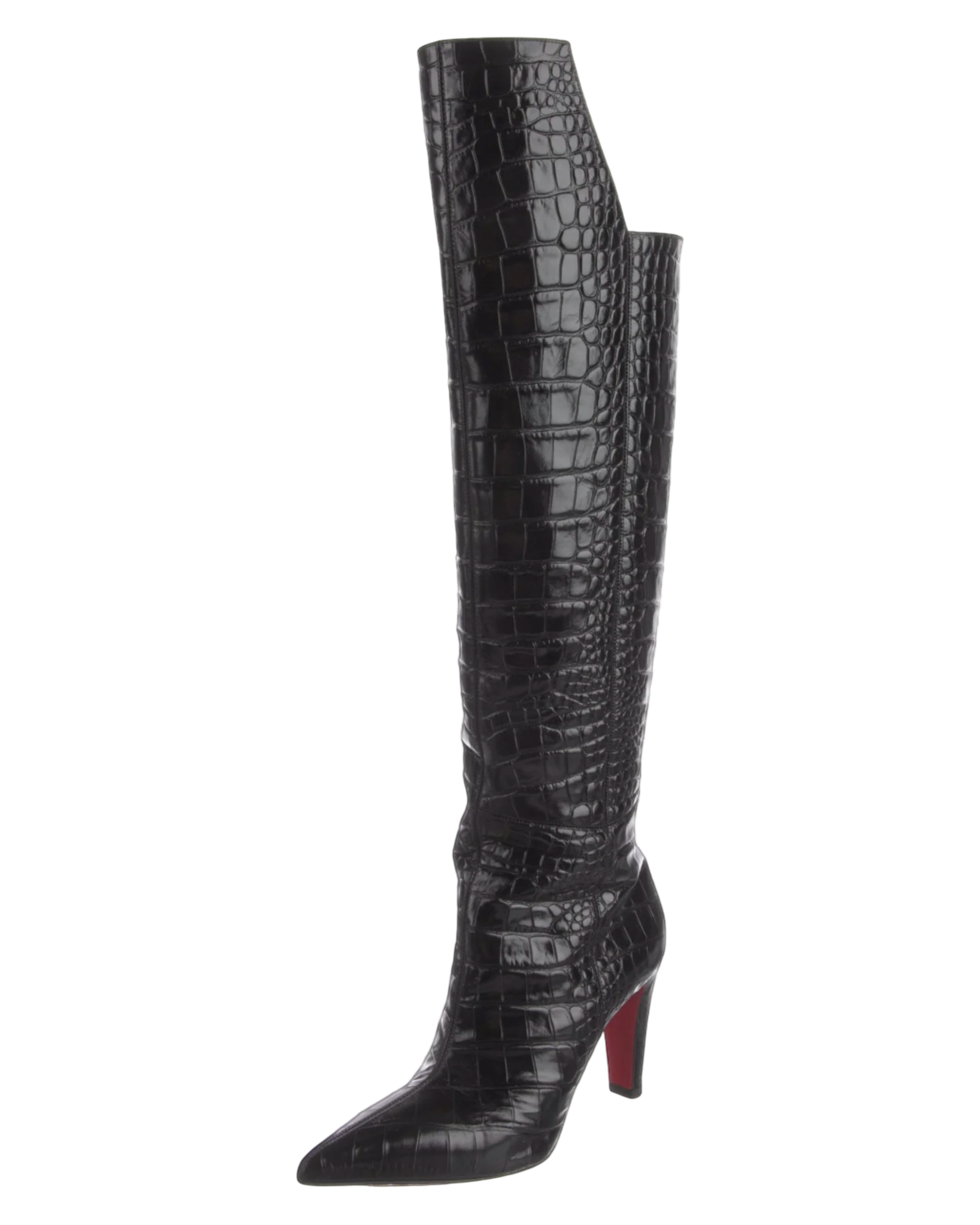 Croc Embossed Leather Boots
