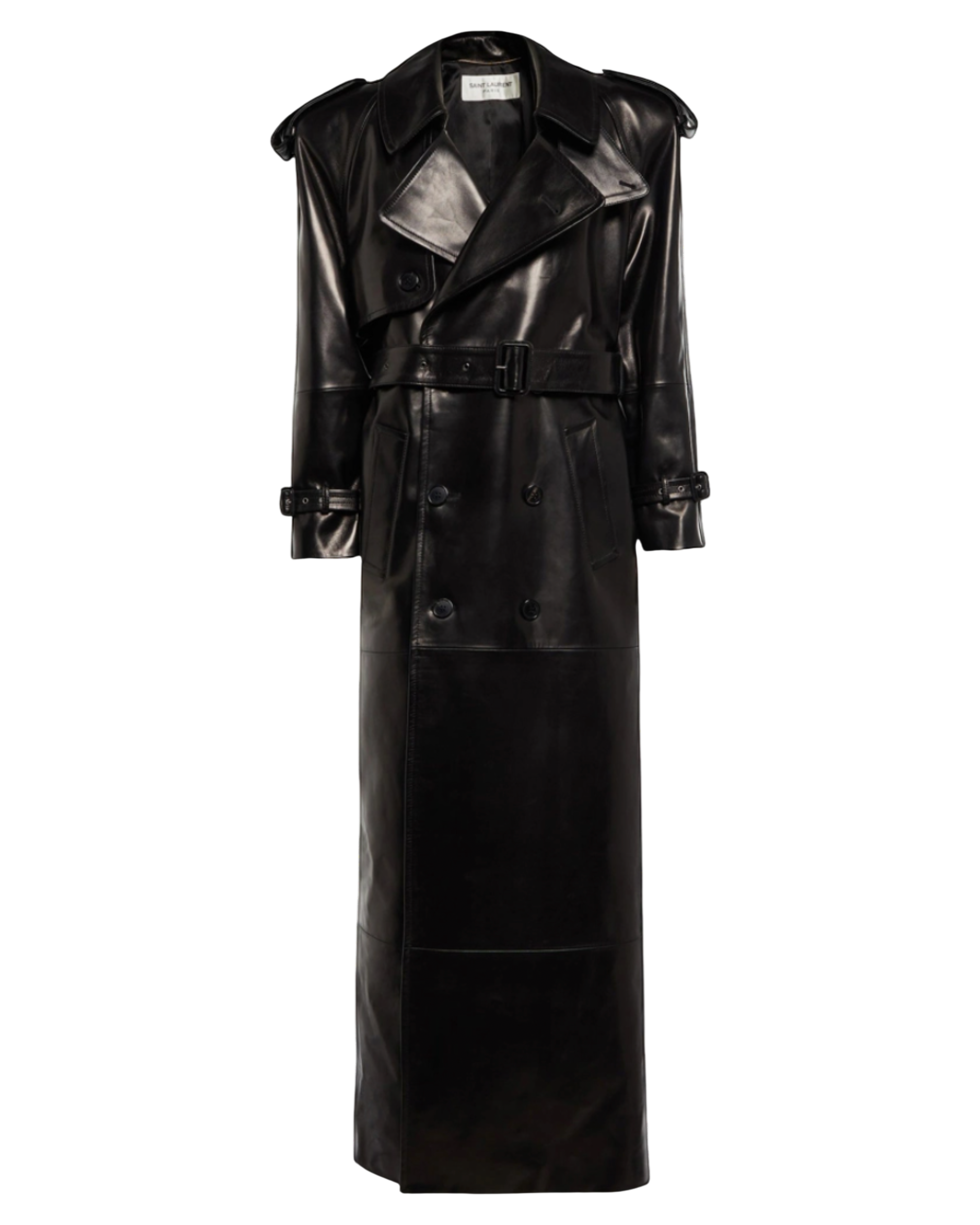 Laminated Trench Coat Black