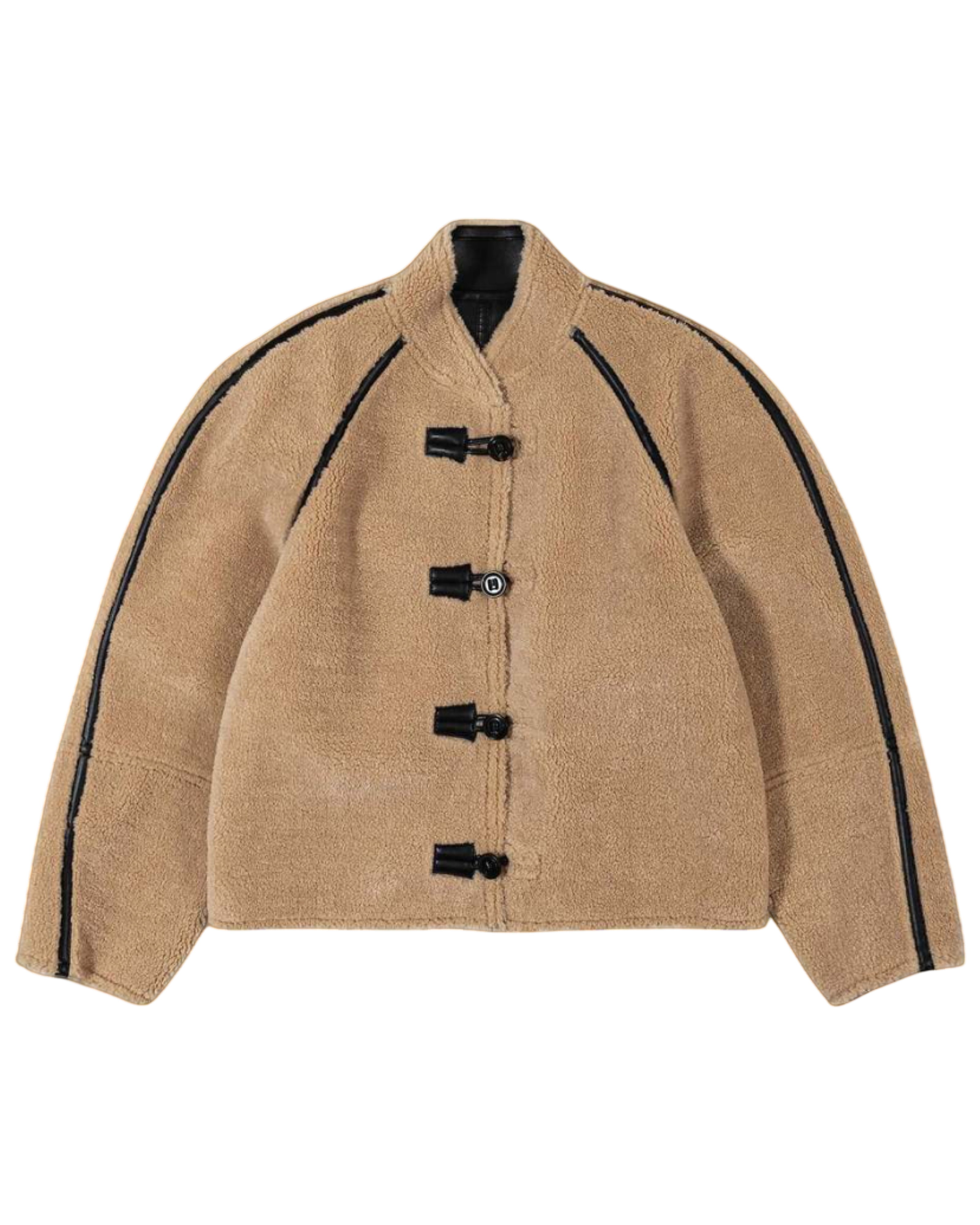 Reversible Shearling Coat with Vegan Leather Accents