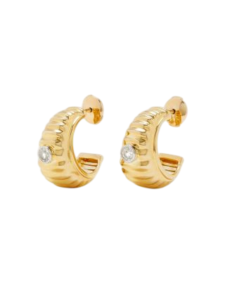 Paire De Creoles Berlingot White Topaz Hoop Earrings