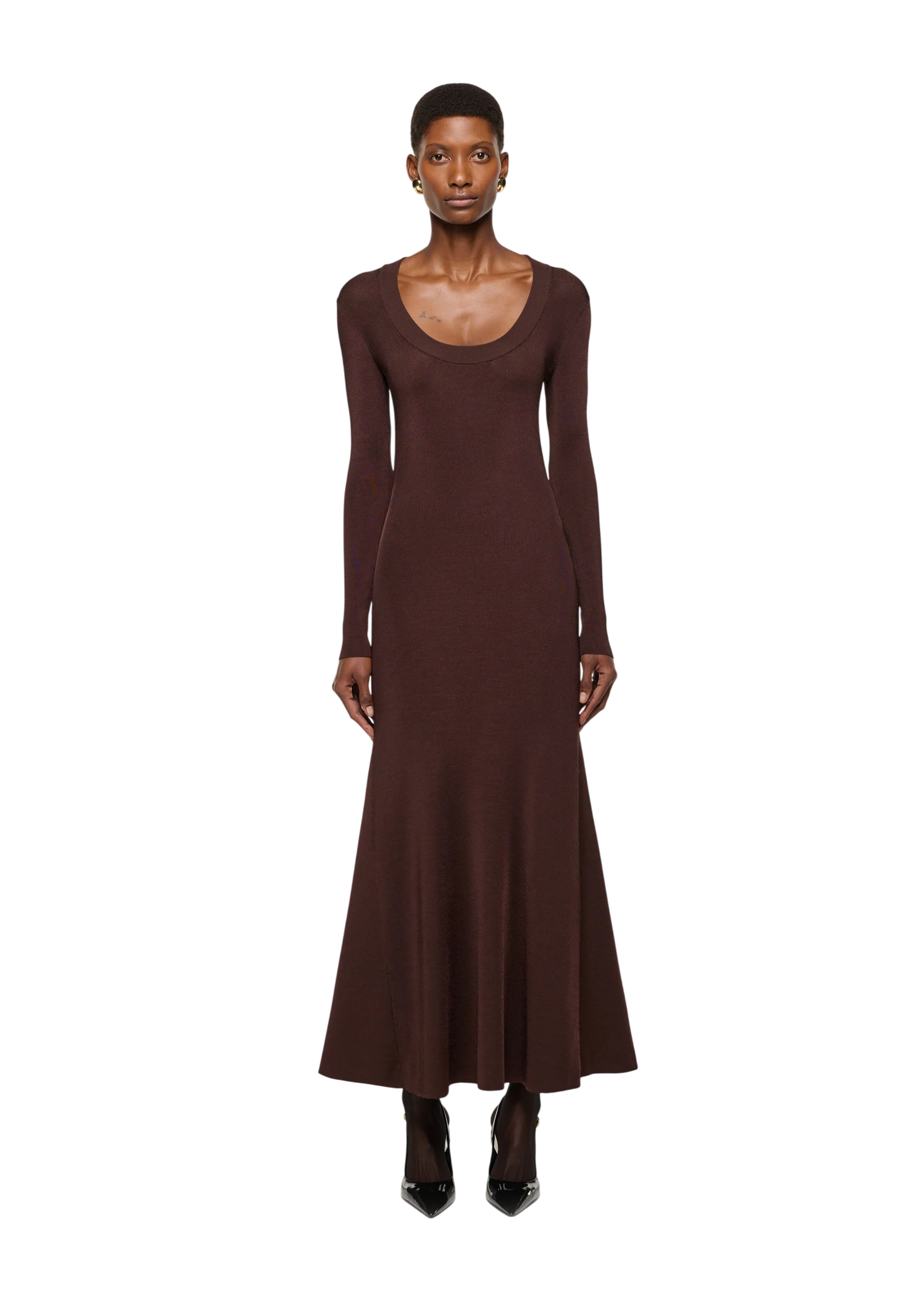 Scoop Neck Viscose Knit Dress