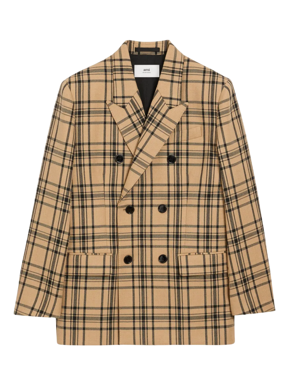 Checked Double-Breasted Blazer