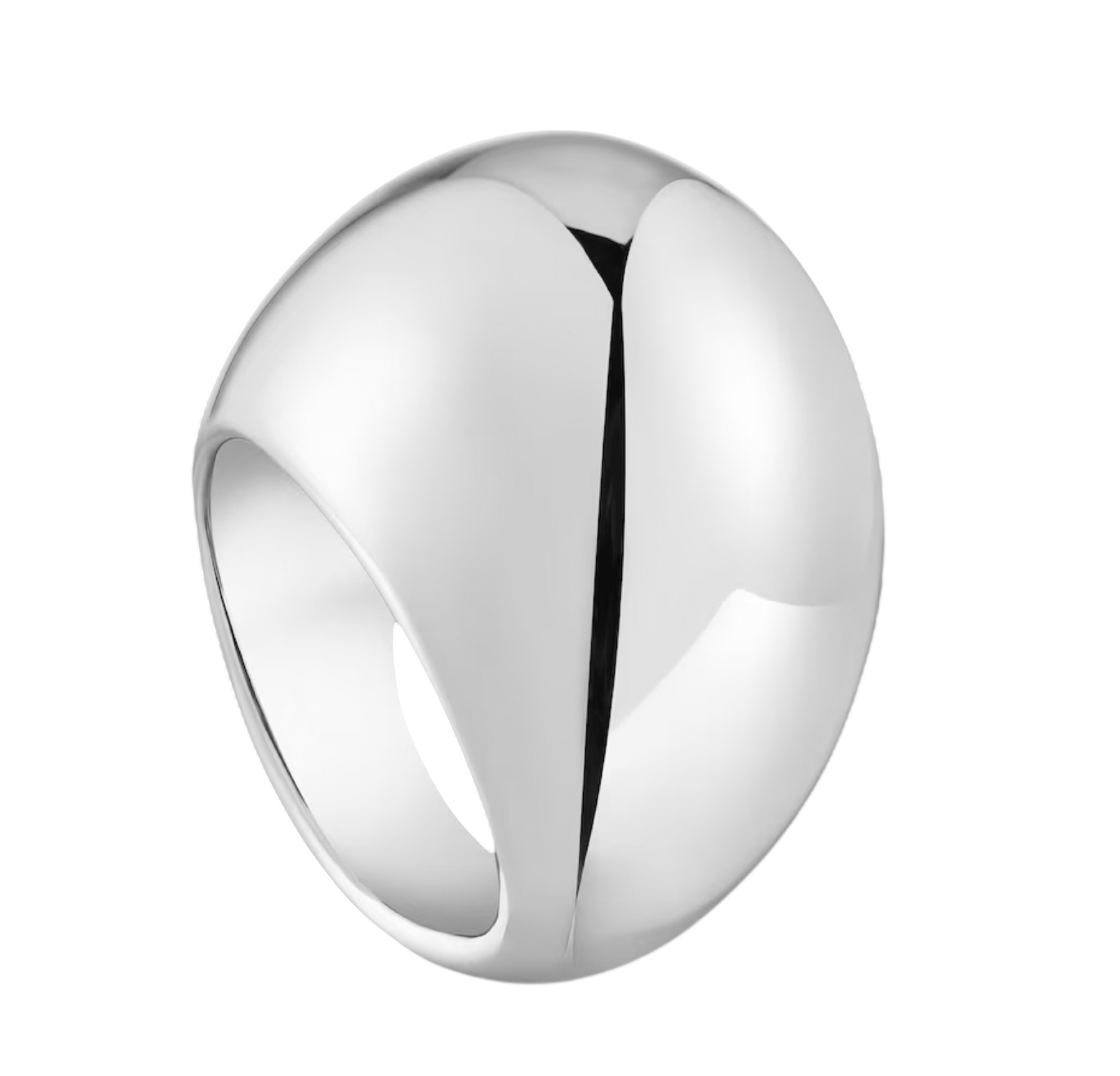 Wide Silver Dome Ring Warm