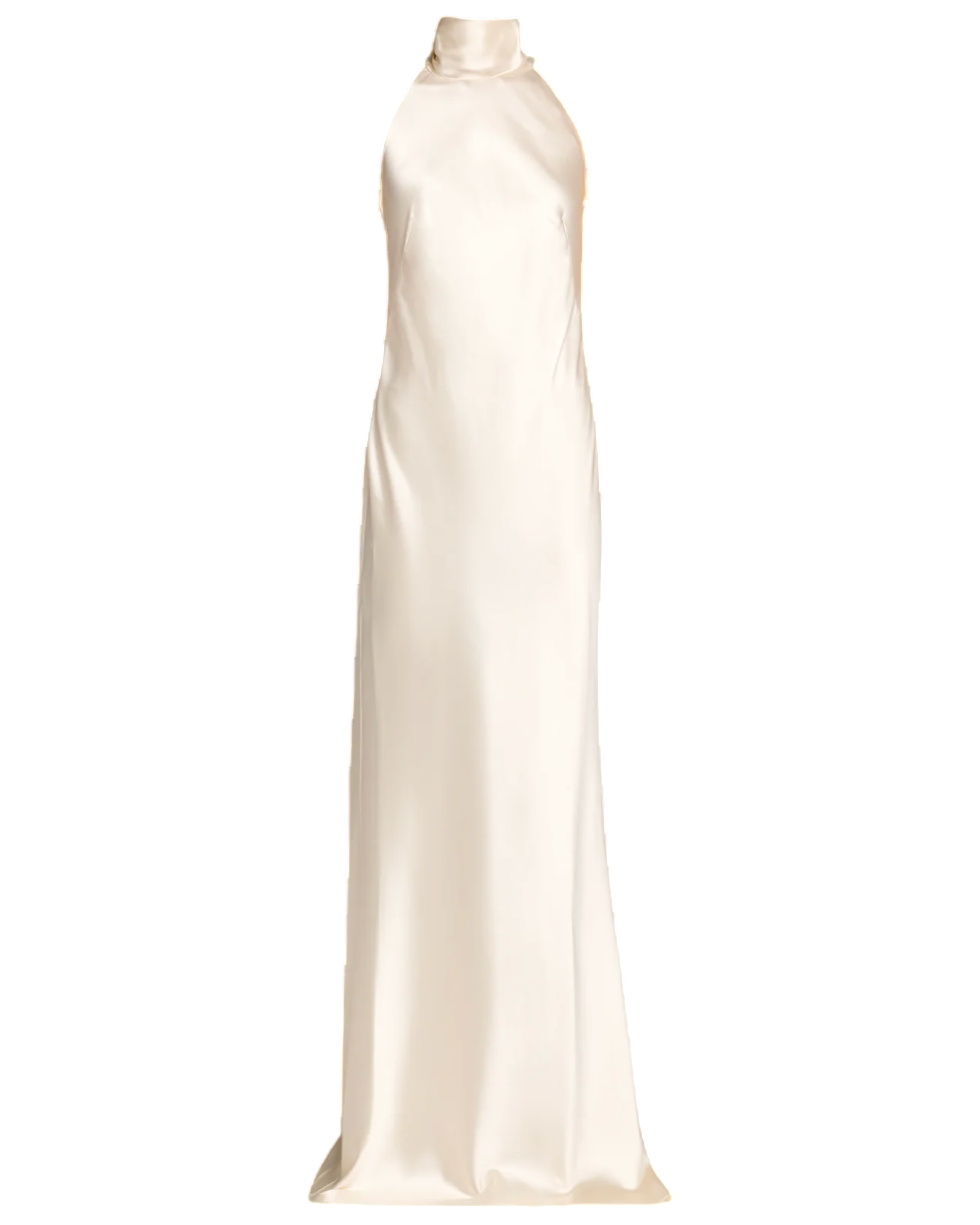 Chilton Stretch Satin Sleeveless Halter Gown