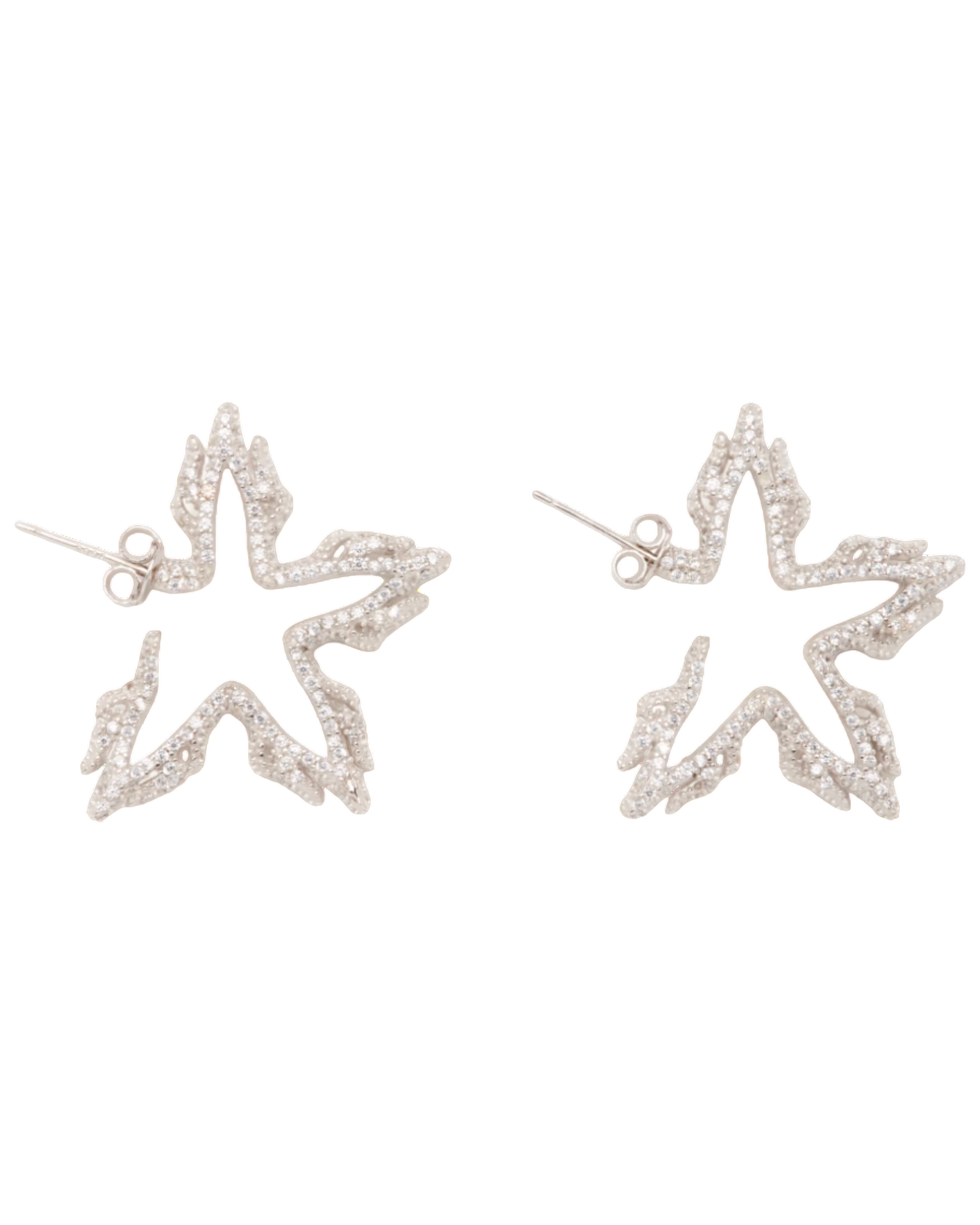 Crystal Clear Flame Star Earrings