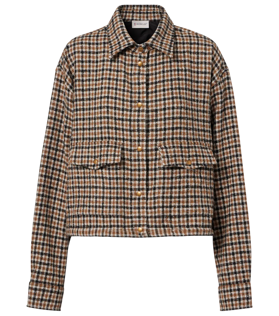 Checked Cropped Wool-Blend Jacket