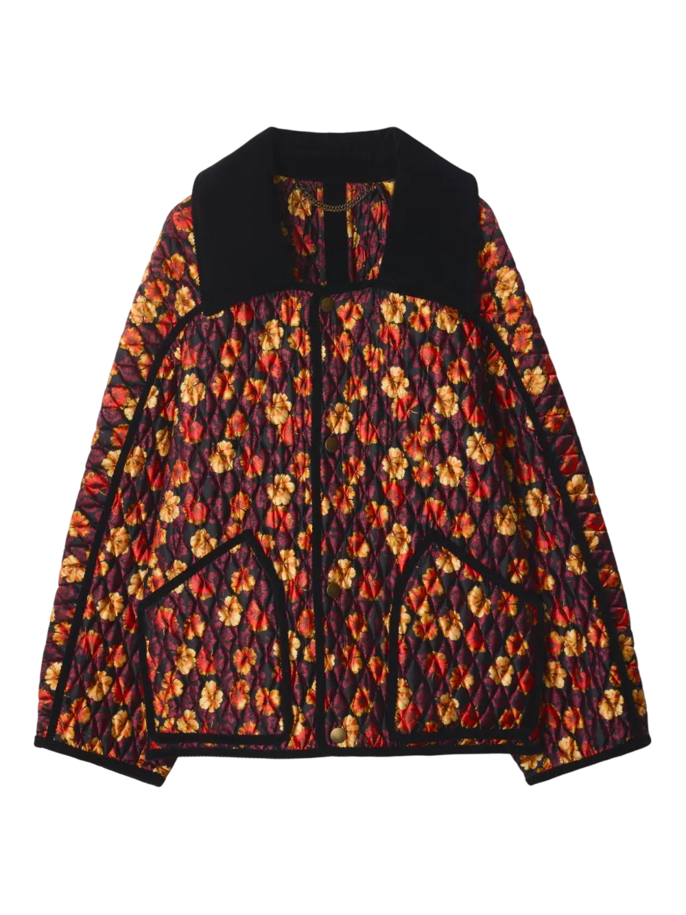 Floriston Geranium Leaf-Print Quilted Jacket