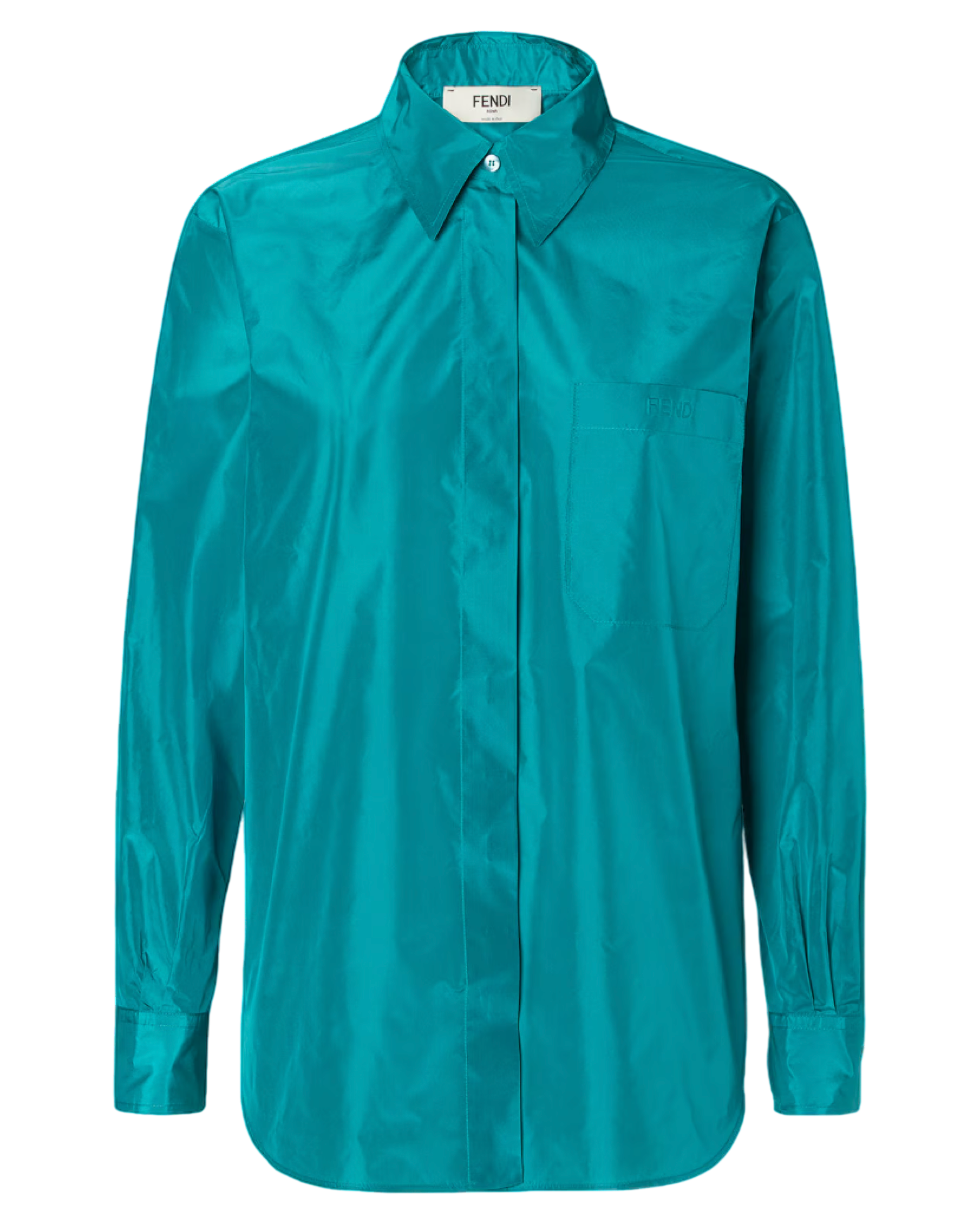  Light Blue Silk Taffeta Shirt