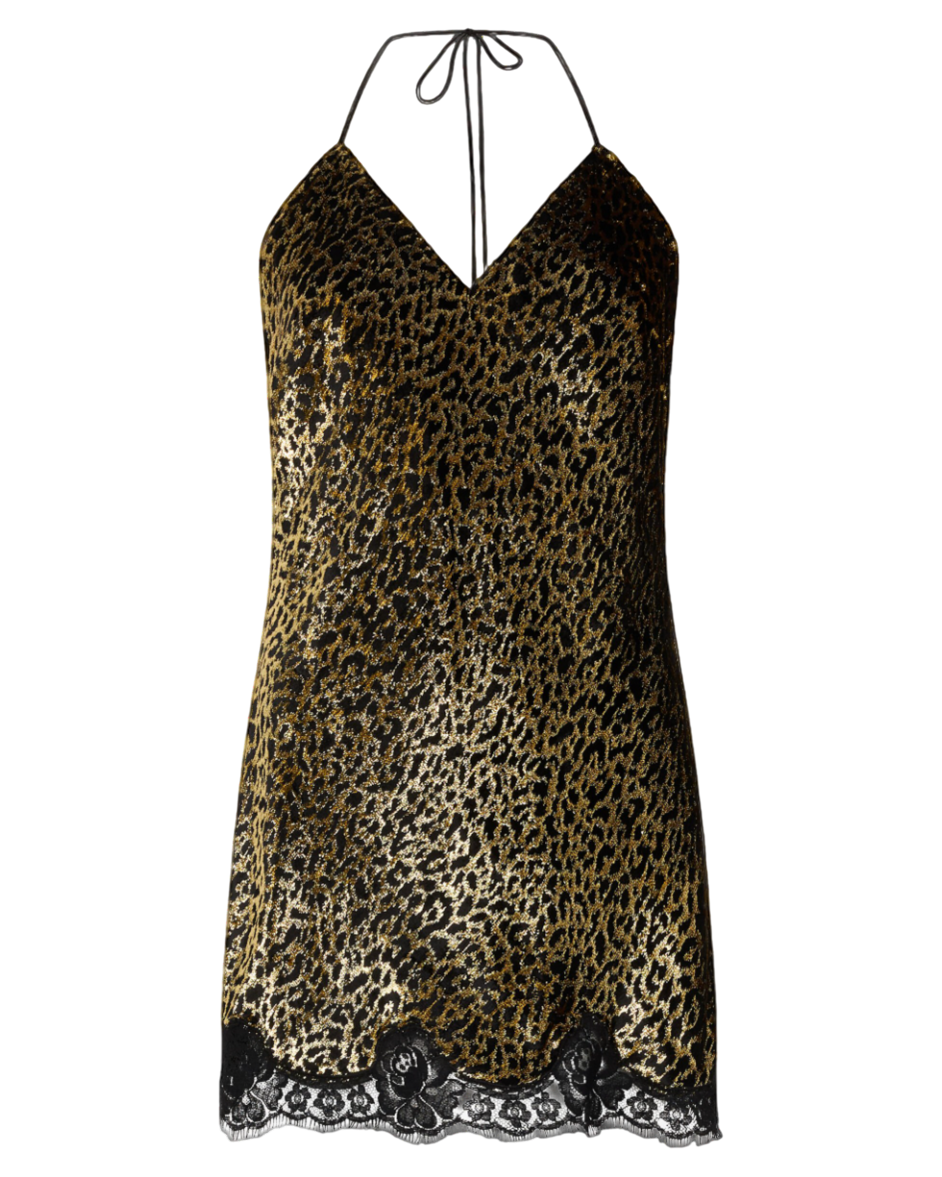 Macro Leopard Print Silk Slip Dress