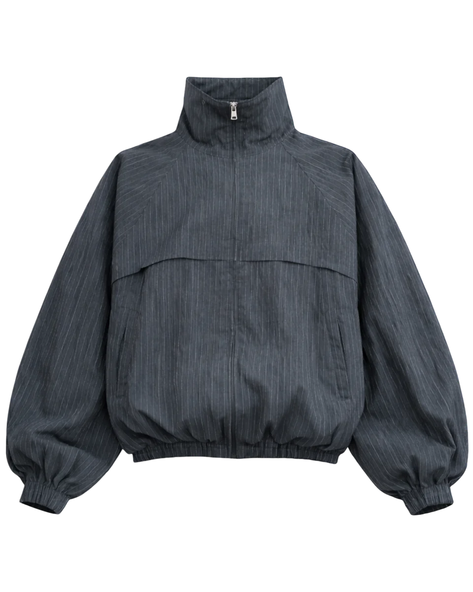 Stripe Zip Jacket Navy