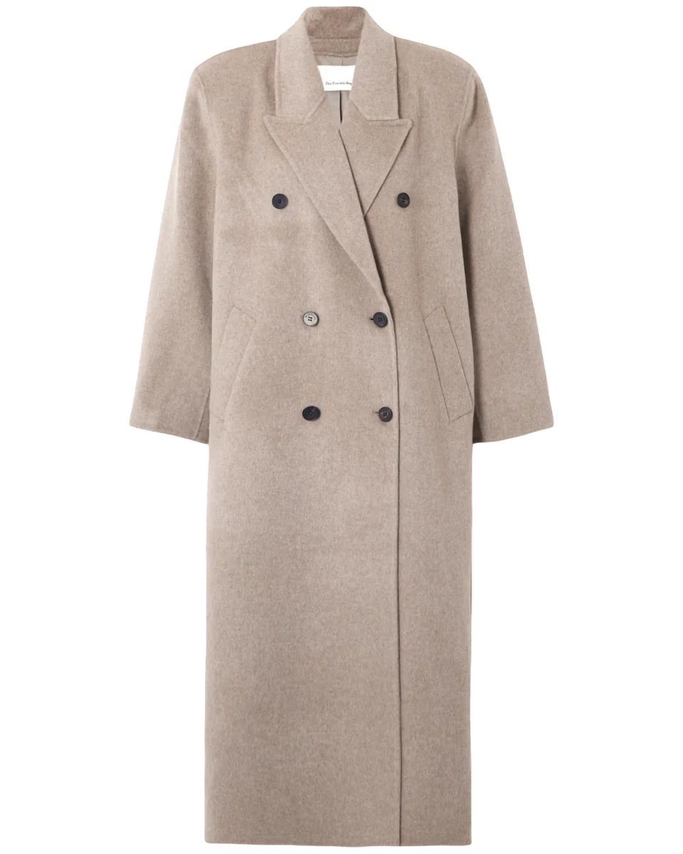 Gaia Oversized Double-Breasted Wool-Blend Coat