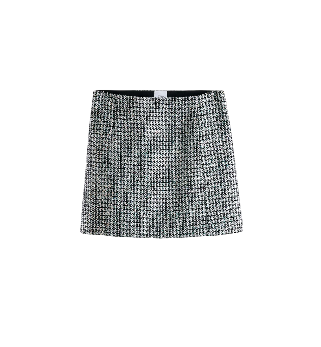 Flared Miniskirt Houndstooth Virgin Wool Blend