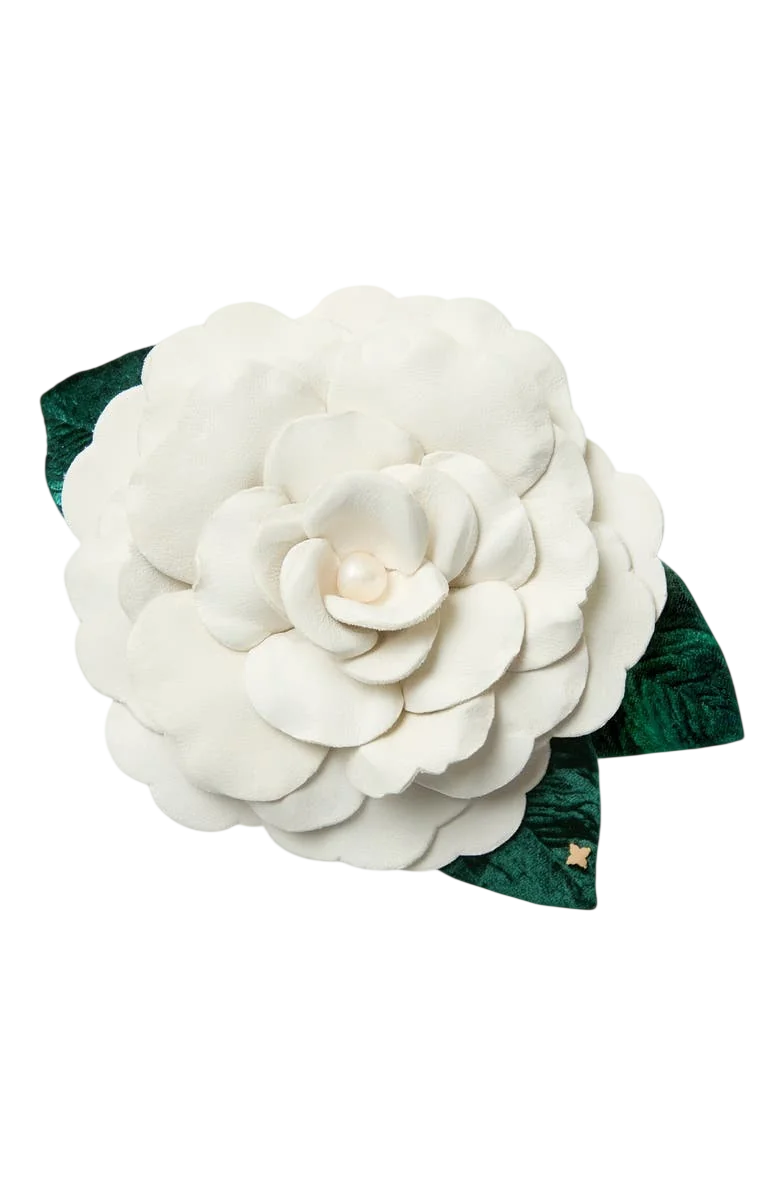 The Large White Gardenia Floral Brooch