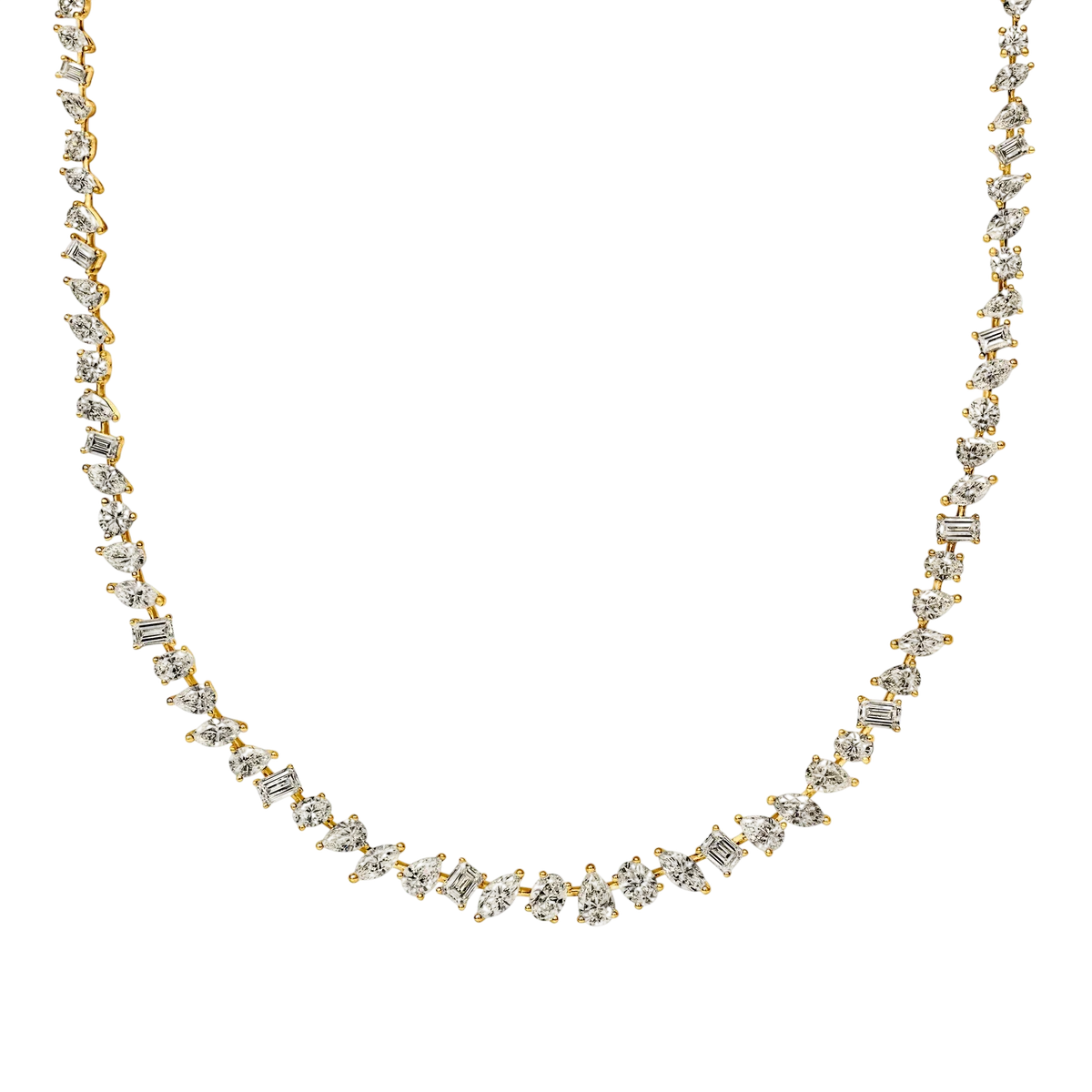 Medium Multi-Shape Diamond Tennis Necklace