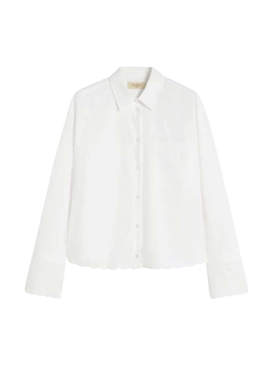 Breast-Pocket Cotton Shirt Ivory