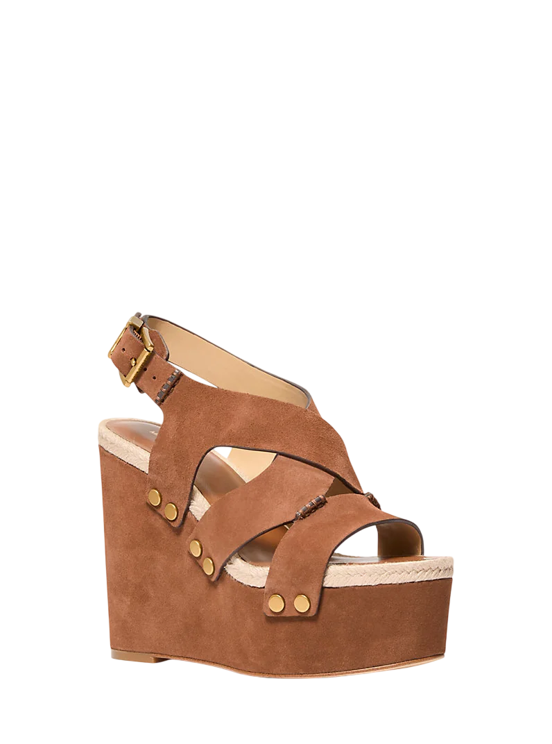 Raven Studded Suede Wedge Sandal
