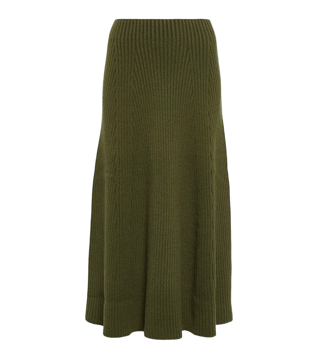 Ribbed Wool Maxi Skirt
