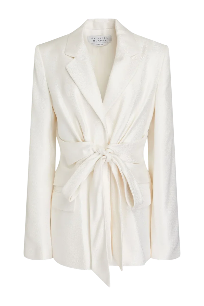 Grant Belted Silk Blazer