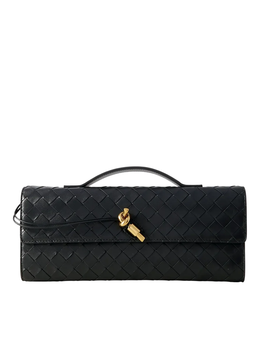 Andiamo Long Intrecciato Leather Clutch