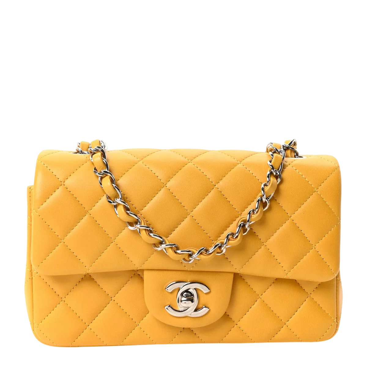 Lambskin Quilted Mini Rectangular Flap