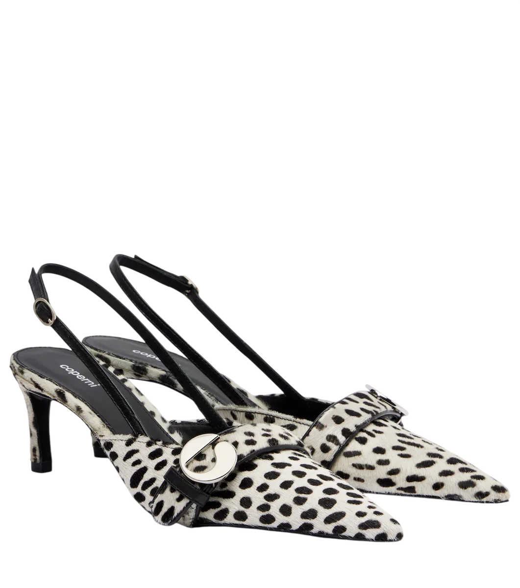 Belt 65 Calf Hair Slingback Pumps