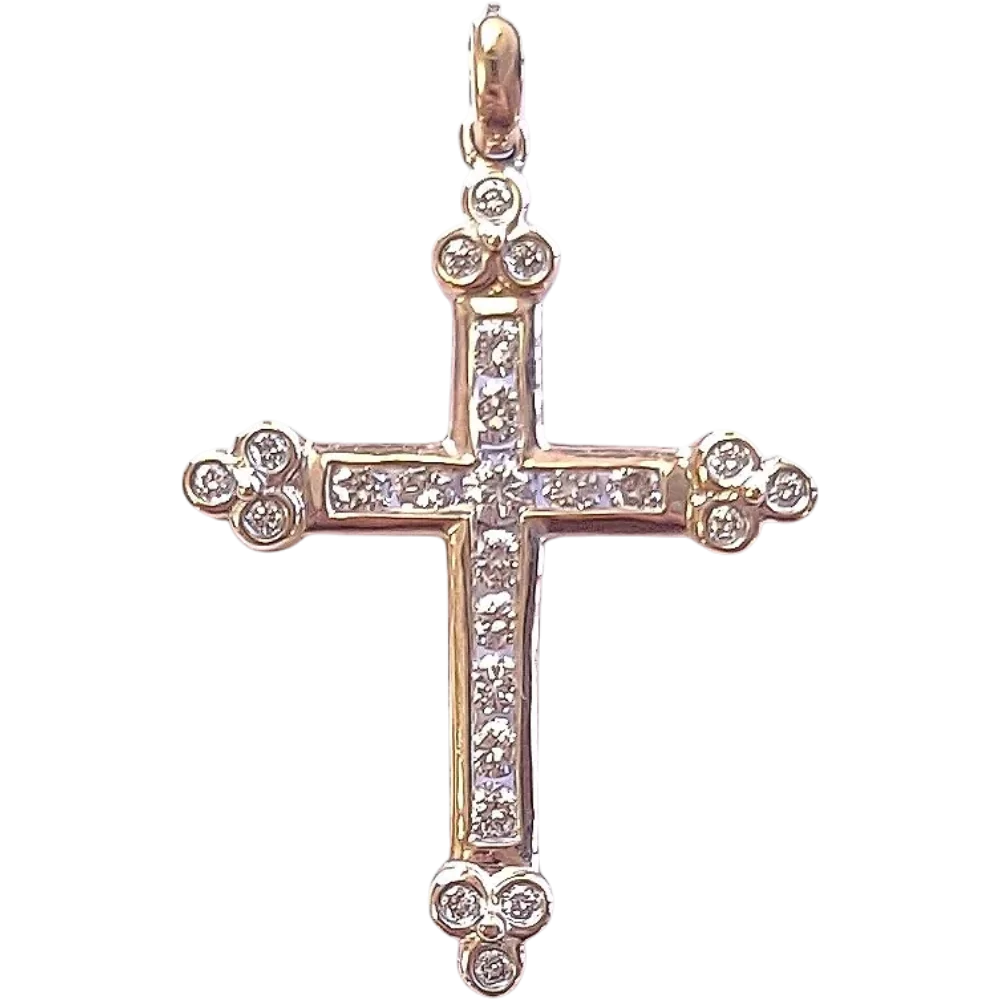 Bottoni Cross Pendant With Diamonds