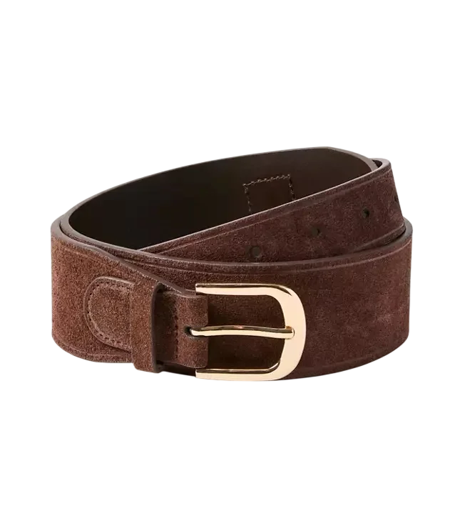 Suede Tapered Wide Waist Belt