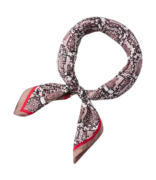 Snake Print Silk Square Scarf