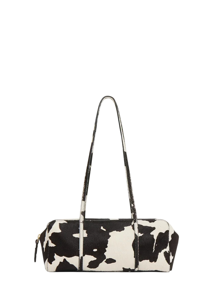 Filo Cow-Print Calf Hair Shoulder Bag