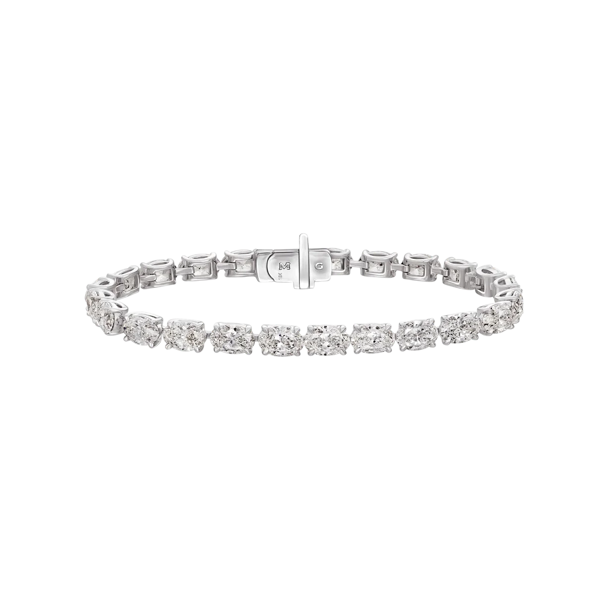 East-West Oval Cut Tennis Bracelet