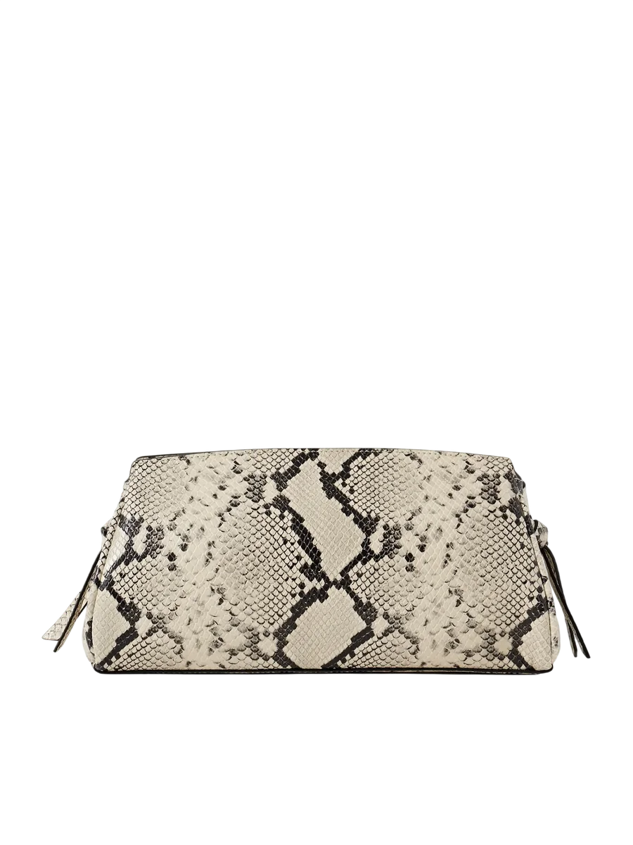 Maude Snake-Effect Leather Clutch