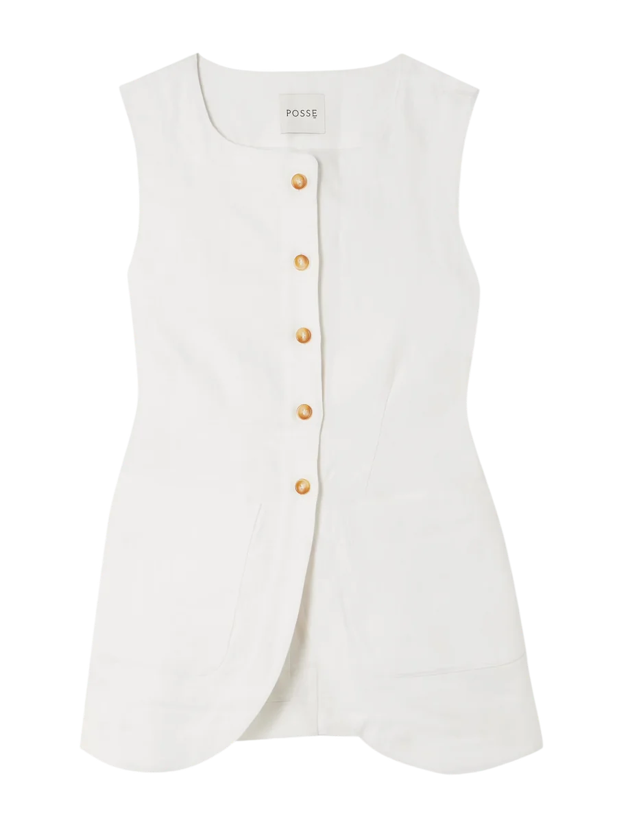 Ivory Emma Linen Vest