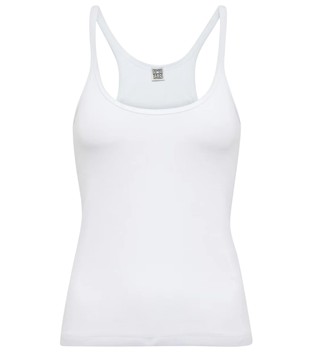 Cotton-Blend Racerback Tank Top