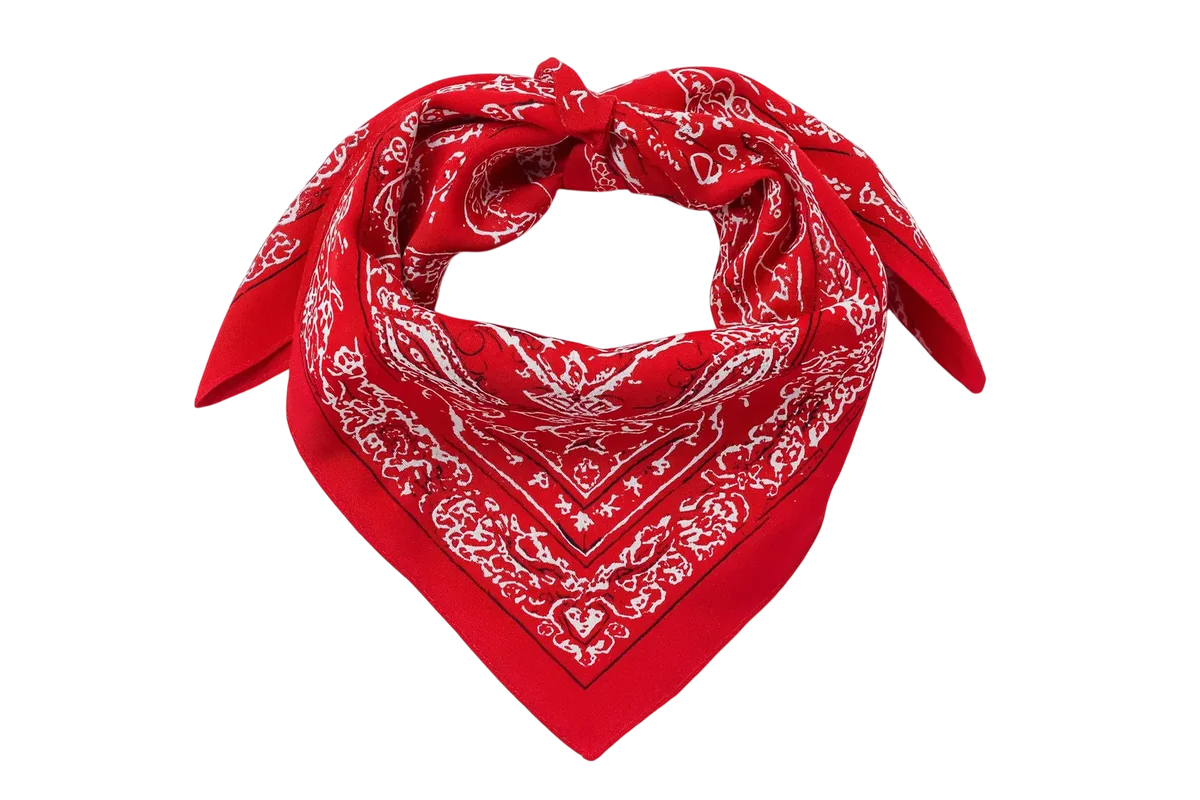 Classic Red Paisley Bandana – Western Cowboy Scarf, Vintage Boho Headband, Retro Americana Accessory Gift