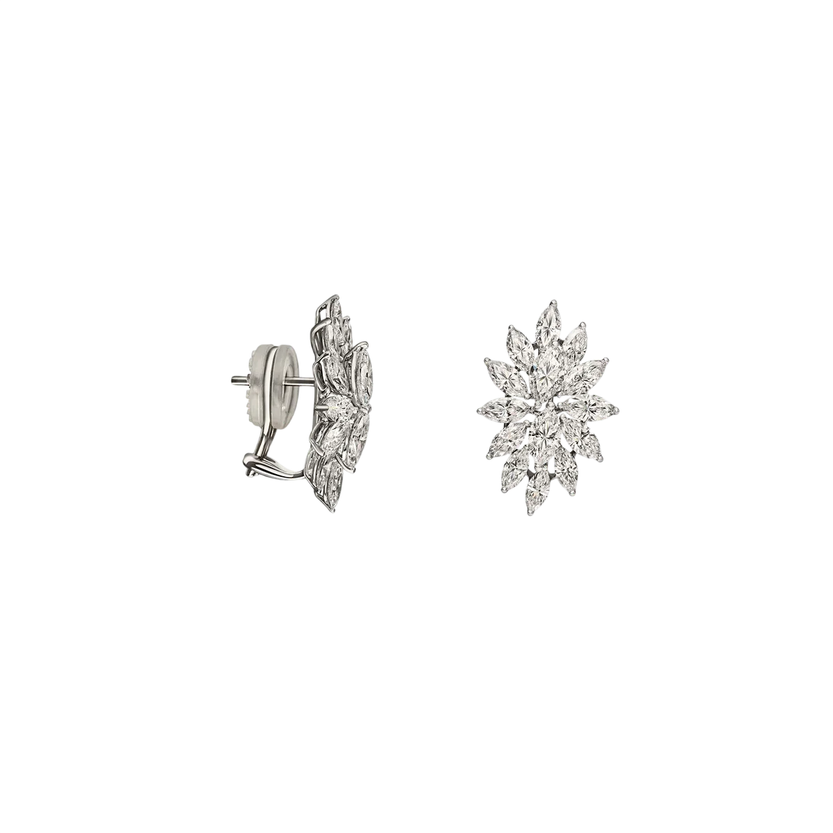 Marquise Diamond Cluster Earrings